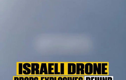 Thumbnail preview image for the video titled: Israeli drone drops explosive charge near Kamal Adwan Hospital