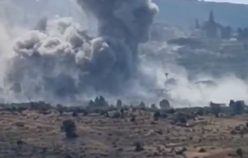 Thumbnail preview image for the video titled: 15th Israeli airstrike of the day on Mansouri, Lebanon
