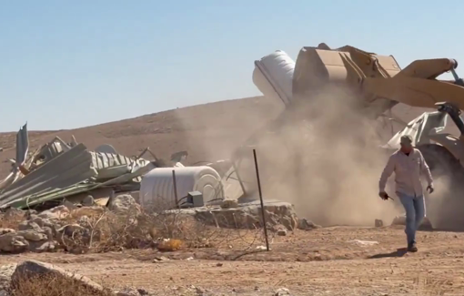 Thumbnail preview image for the video titled: Major demolition of the village of Khirbet Al-Fakheet by the Israeli authorities