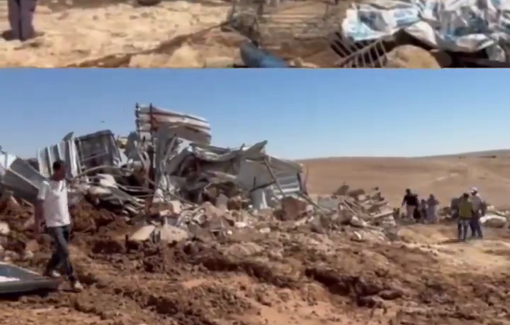 Thumbnail preview image for the video titled: Israeli forces destroyed the entire northern part of the village of Khirbet al-Fakheit