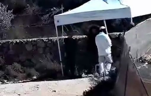 Thumbnail preview image for the video titled: In Qusra, Jewish settlers use Shofar at the Israeli army control post, supporting this Rosh Hashanah ceremony instead of breaking the siege