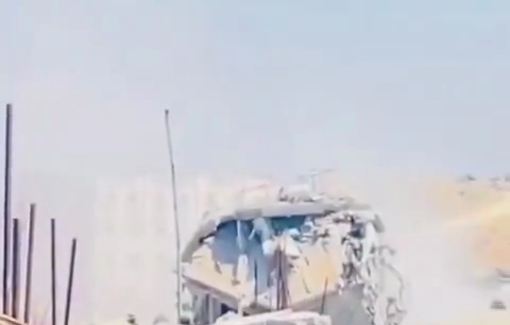 Thumbnail preview image for the video titled: Israeli demolition of building near the Indonesian Hospital in North Gaza