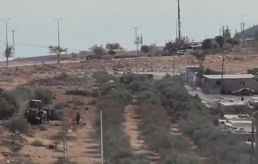 Thumbnail preview image for the video titled: Israeli toops are bulldozing Palestinian farmland near the town of Jaba’, north of occupied Jerusalem.