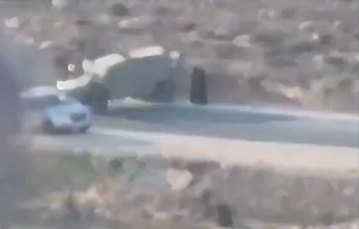 Thumbnail preview image for the video titled: Israeli forces detained a group of female Palestinians at the entrance of the village of Al-Mughayyir