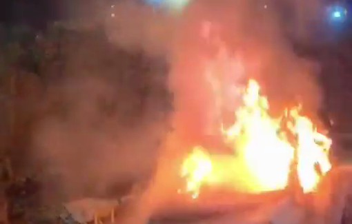 Thumbnail preview image for the video titled: Israeli gangs of settlers set fire to Palestinian vehicle in Al-Mughayyir