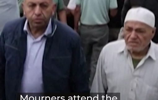 Thumbnail preview image for the video titled: Mourners in Salfit attend the funeral of 51-year-old Mashhour Yassin, shot dead by Israeli settlers in Yasuf