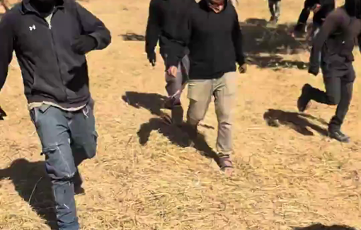 Thumbnail preview image for the video titled: Masked settlers attacking Jannatah (Beit Falouh) during the olive harvest, near Bethlehem