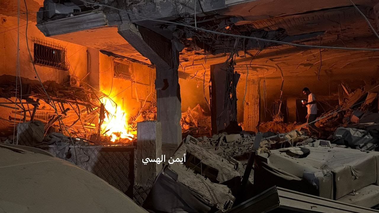 Thumbnail preview image for the video titled: Search and rescue efforts after Israel bombed an apartment building in western Gaza City