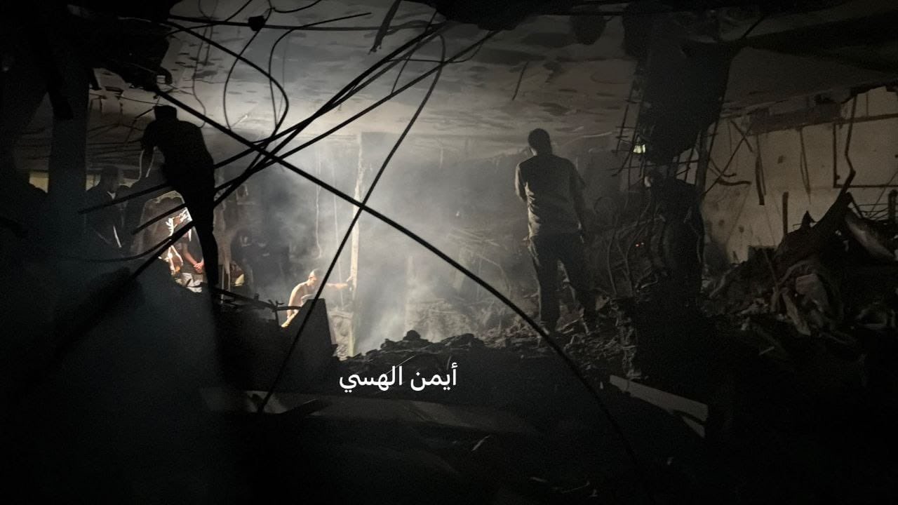 Thumbnail preview image for the video titled: Search and rescue efforts after Israel bombed an apartment building in western Gaza City