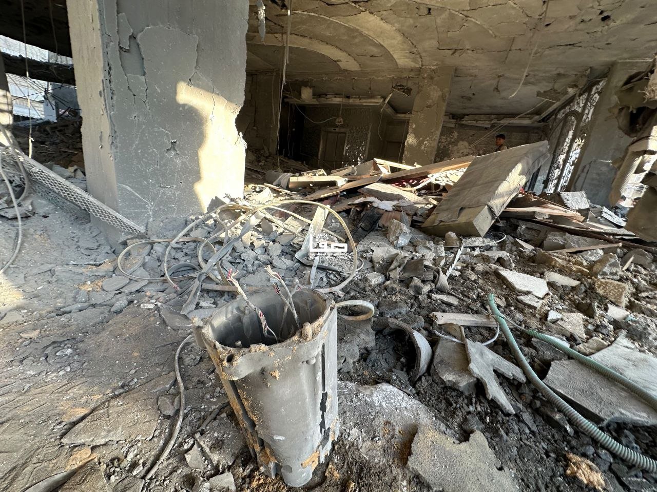 Thumbnail preview image for the video titled: Extensive destruction of residential building bombed by Israel in western Gaza City