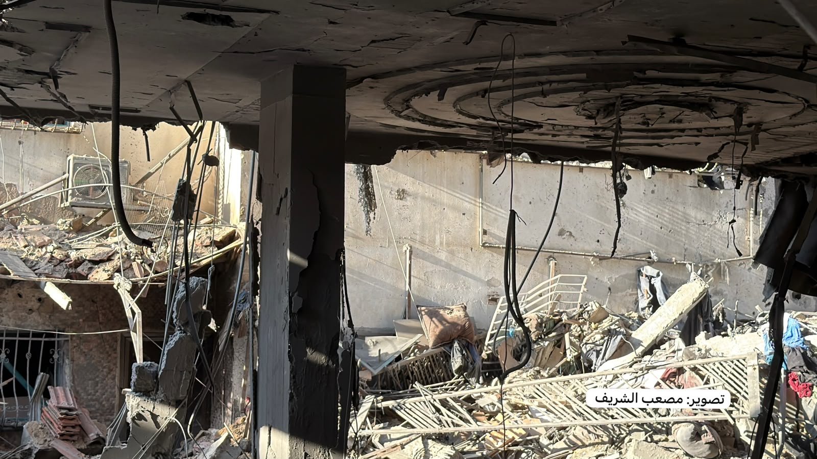 Thumbnail preview image for the video titled: Extensive destruction of residential building bombed by Israel in western Gaza City