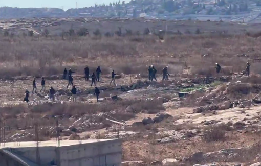 Thumbnail preview image for the video titled: Israeli settlers, backed by soldiers, have been besieging a Palestinian family in Wadi al-Rakhim