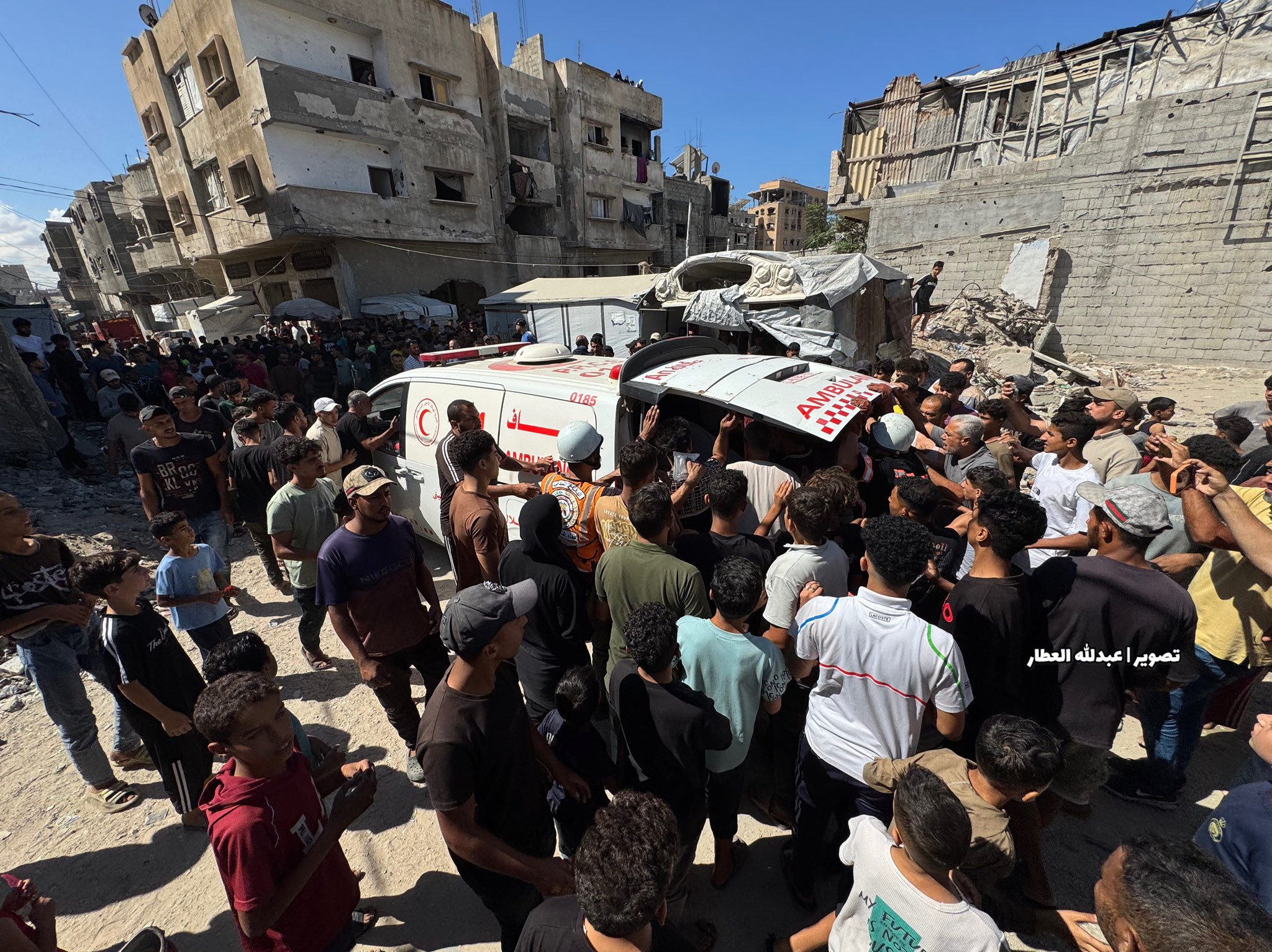 Thumbnail preview image for the video titled: Family mourns elderly father killed in Israeli airstrike in Khan Younis