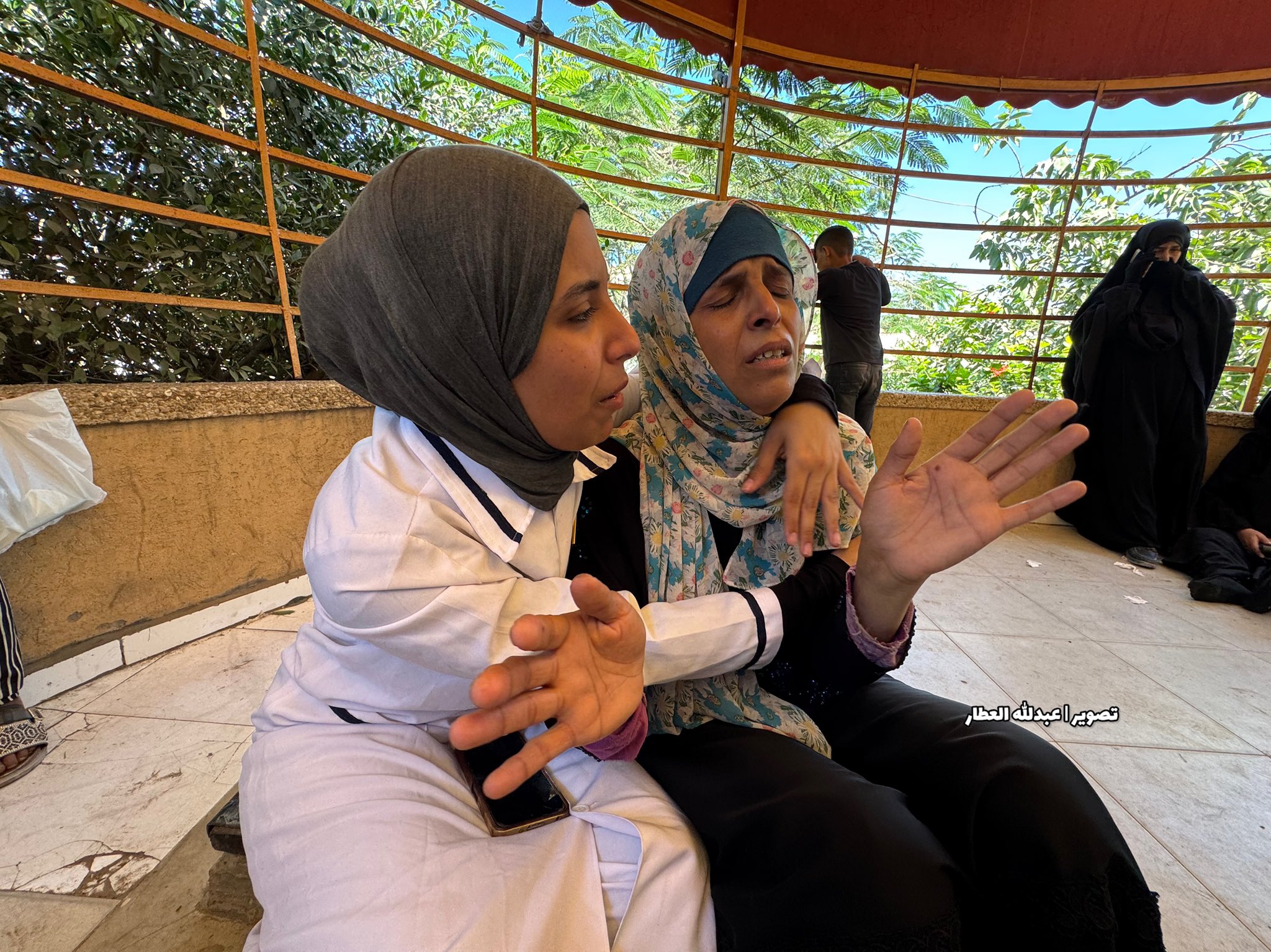 Thumbnail preview image for the video titled: Wife and medical student daughter mourn elderly father killed in Israeli airstrike in Khan Younis