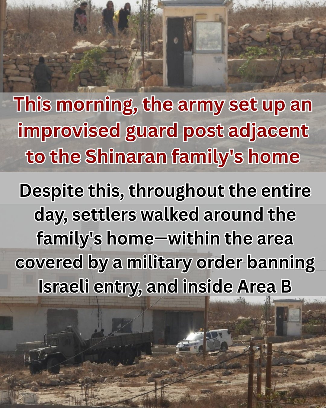 Thumbnail preview image for the video titled: Day 3 of the settler siege on the Shinaran family's home in Wadi Rakhim