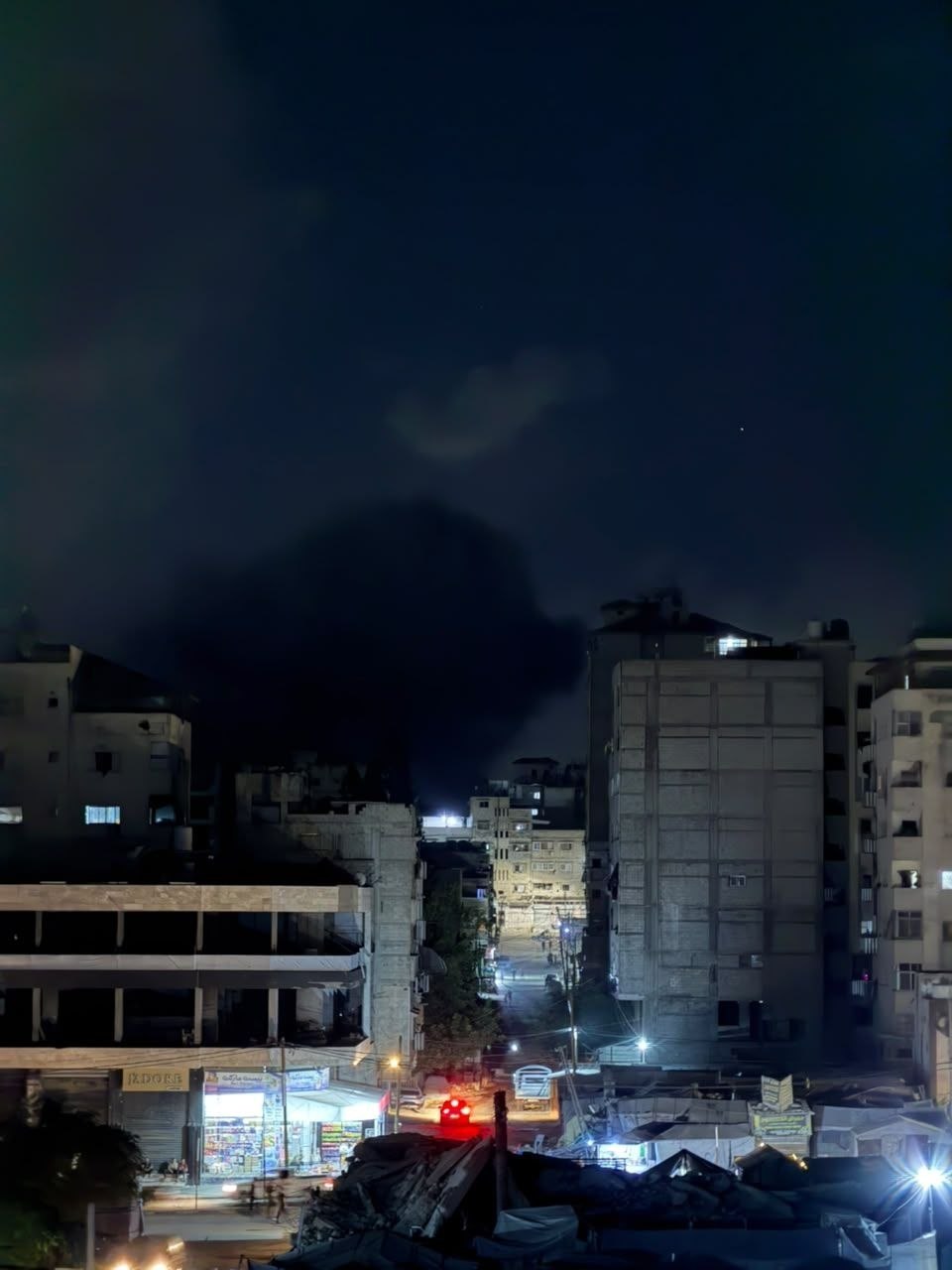 Thumbnail preview image for the video titled: Smoke rises after Israel bombed a house in the Sabra neighborhood, Gaza City