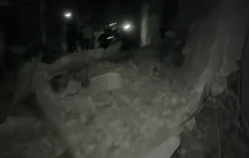 Thumbnail preview image for the video titled: Debris all over the street after Israel bombed a house in the Sabra neighborhood