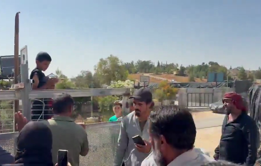 Thumbnail preview image for the video titled: In Umm al-Khair after invasion by Shimon Atiya, the army is attacking the Palestinians in their property