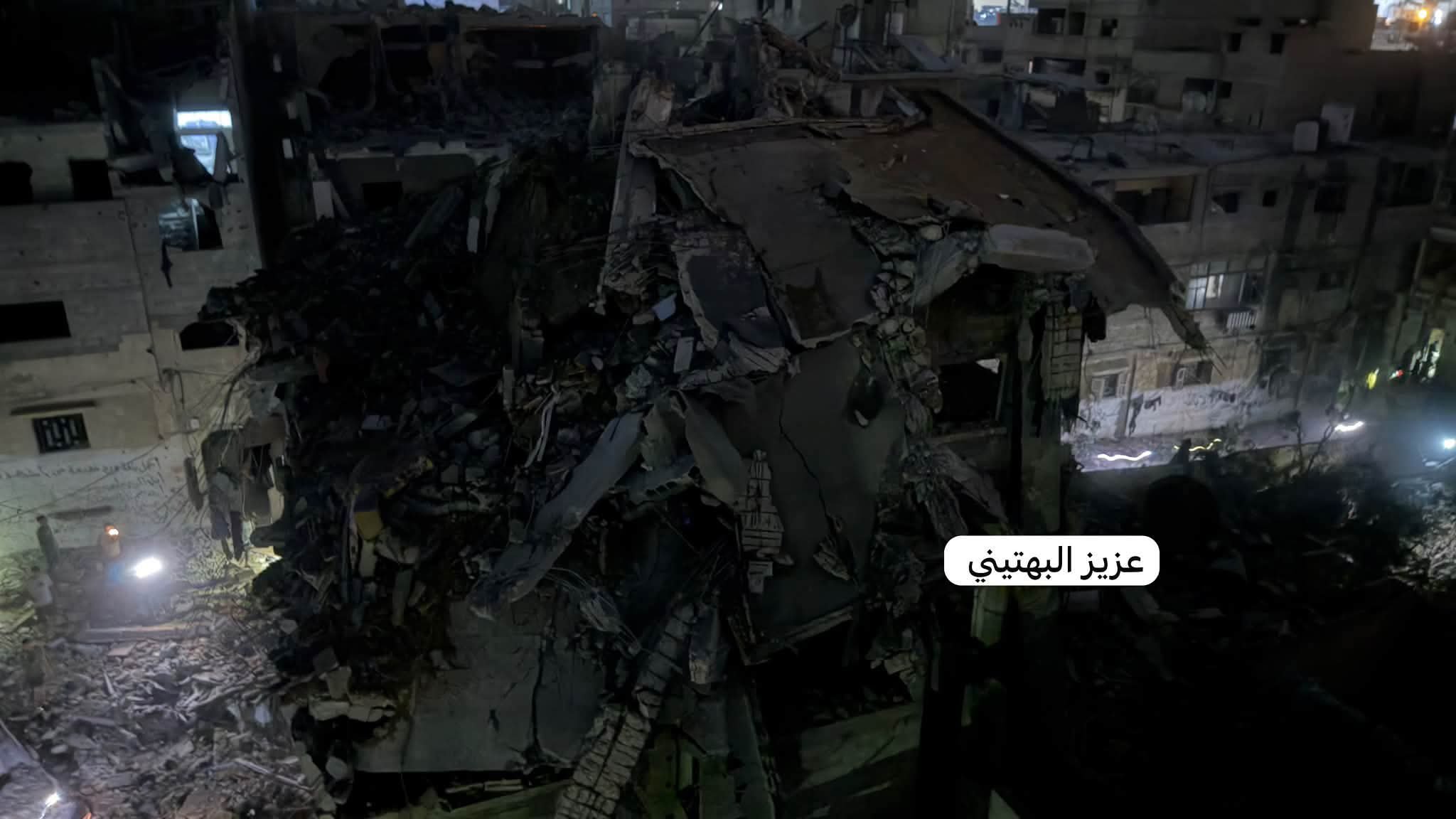 Thumbnail preview image for the video titled: Total destruction of house bombed by Israel in the Sabra neighborhood of Gaza City