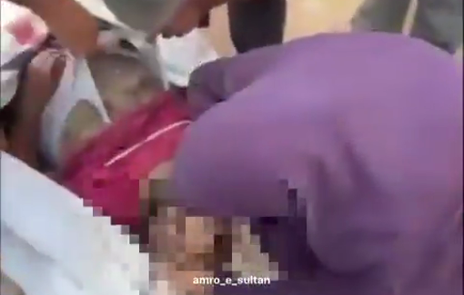 Thumbnail preview image for the video titled: First moments after Israel struck a tent in northern Gaza