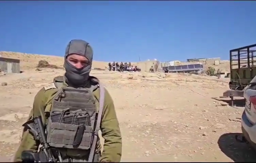Thumbnail preview image for the video titled: Bezalel Taliayh, the local settler using his IDF position to harass the residents of Masafer Yatta