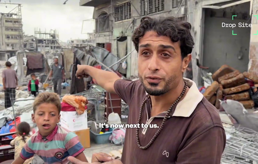Thumbnail preview image for the video titled: Testimonies of Palestinians being forcibly displaced from Shujaiya after Israel moved the yellow line into their shelters
