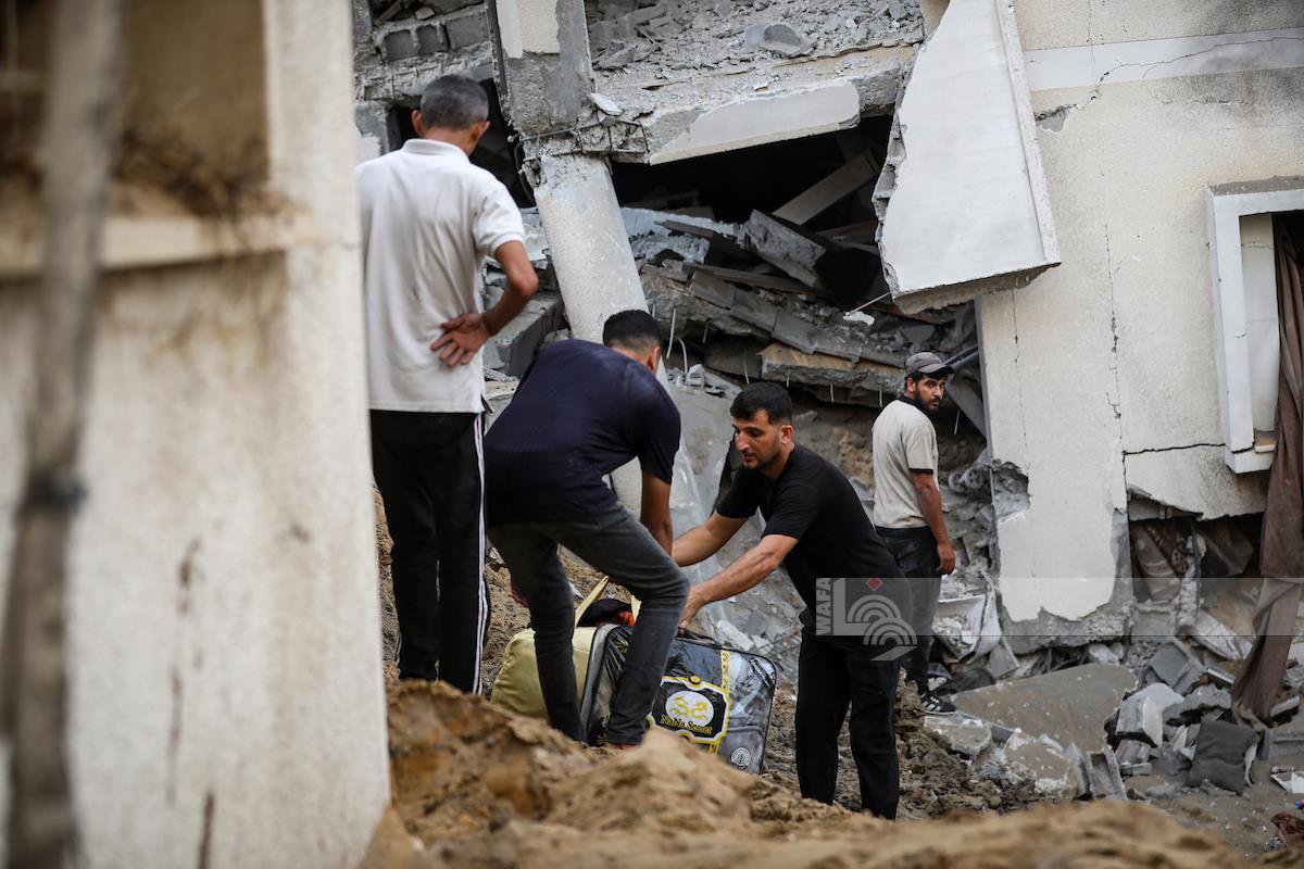 Thumbnail preview image for the video titled: Extensive destruction of houses following Israeli night bombing