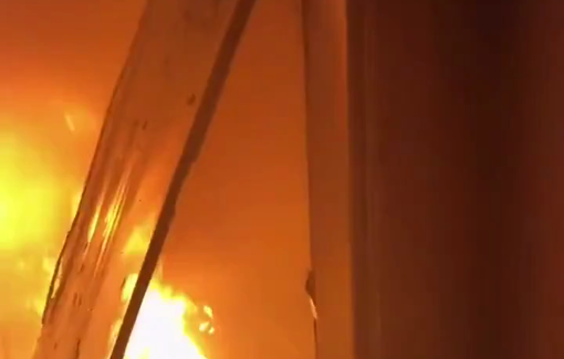 Thumbnail preview image for the video titled: Journalist rescues child from apartment in flames after Israeli strike that killed her mother