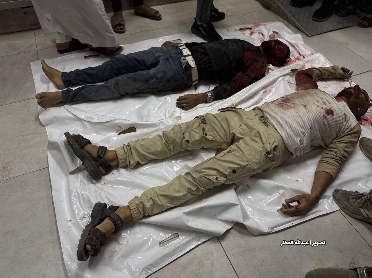 Thumbnail preview image for the video titled: Bodies of Palestinians killed in Israeli airstrike on their in Khan Younis