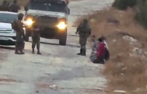 Thumbnail preview image for the video titled: Israeli occupation soldiers detain Palestinians as they return from harvesting olives in Tuqu’