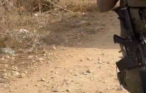 Thumbnail preview image for the video titled: An American citizen shared footage showing Israeli soldiers assaulting him instead of stopping settlers vandalizing his land in Turmus Ayya