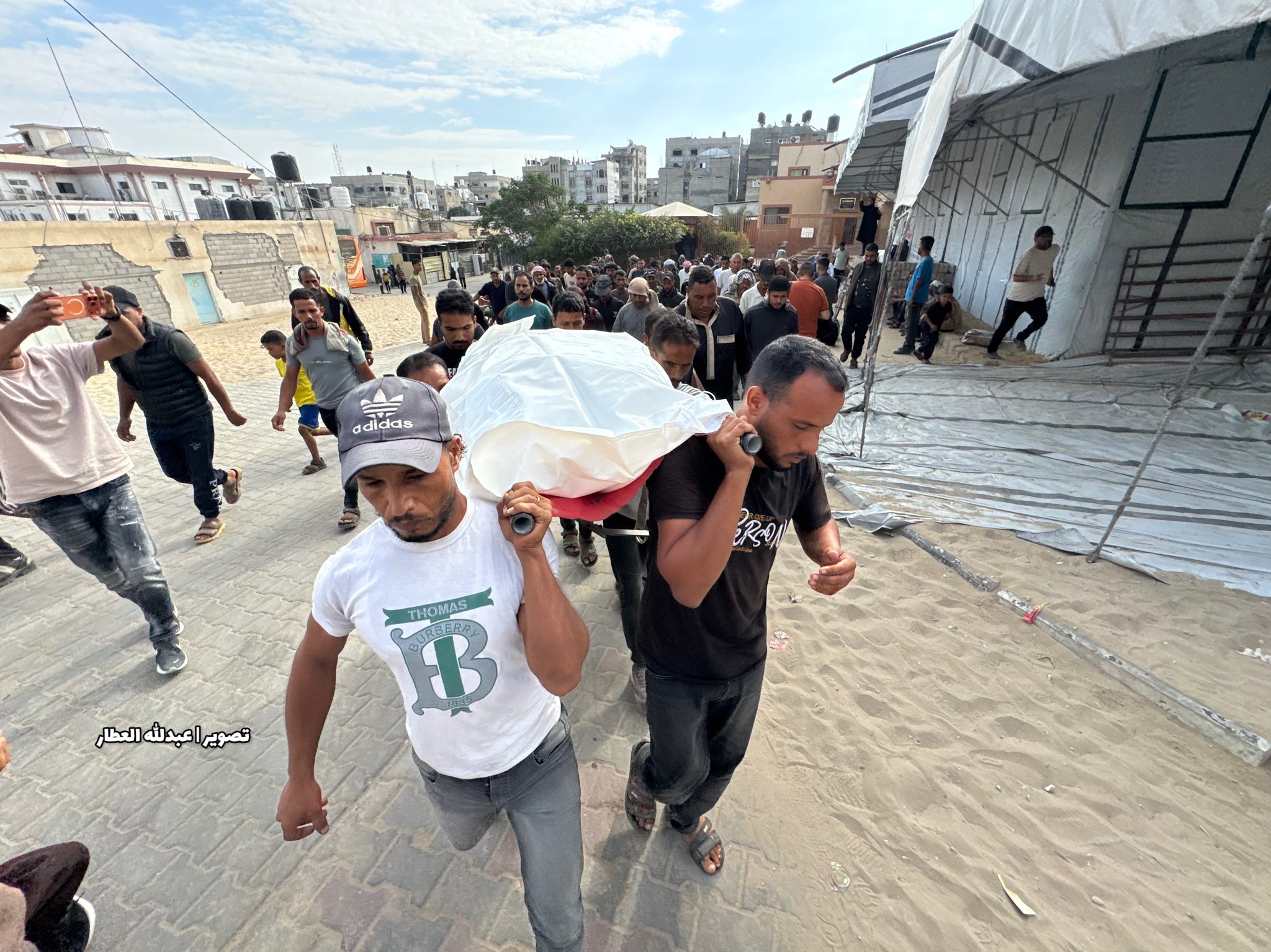 Thumbnail preview image for the video titled: Funeral of woman killed by Israeli gunfire in Al-Mawasi