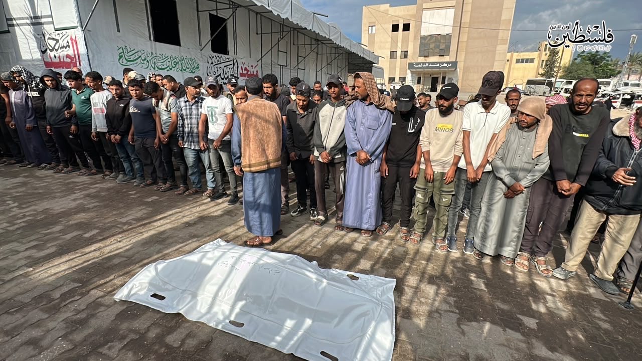 Thumbnail preview image for the video titled: Funeral prayer for woman killed by Israeli gunfire in Al-Mawasi