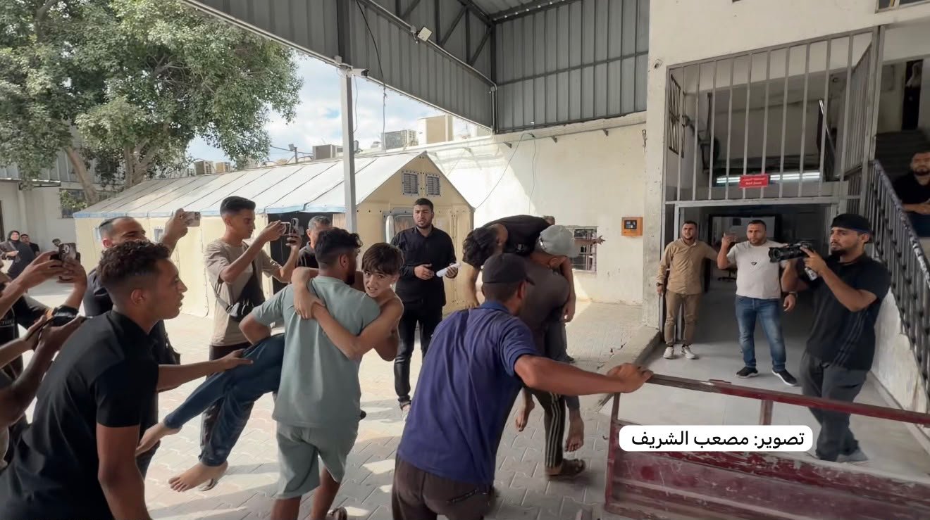 Thumbnail preview image for the video titled: Casualties taken to hospital following Israeli airstrike in west Gaza City