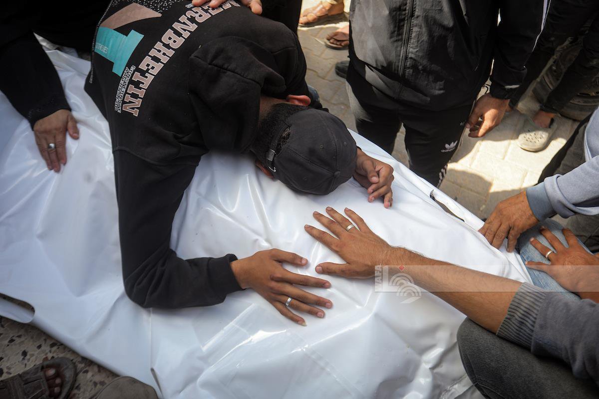 Thumbnail preview image for the video titled: Funeral of young Palestinian killed by Israeli strike near tents in west Gaza City