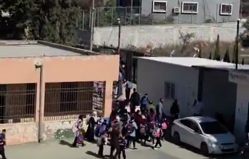 Thumbnail preview image for the video titled: Co-educational Elementary School evacuated its students following an attempt by settlers to break into the school during the olive harvest