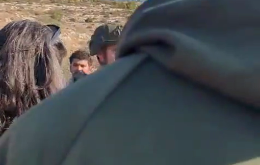 Thumbnail preview image for the video titled: Israeli soldiers and settlers attacked farmers and solidarity activists in Al-Mazar, Deir Abu Mash’al, and arrested several of them