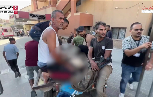 Thumbnail preview image for the video titled: Bodies of minors brought to hospital after they were killed by Israeli drone strike