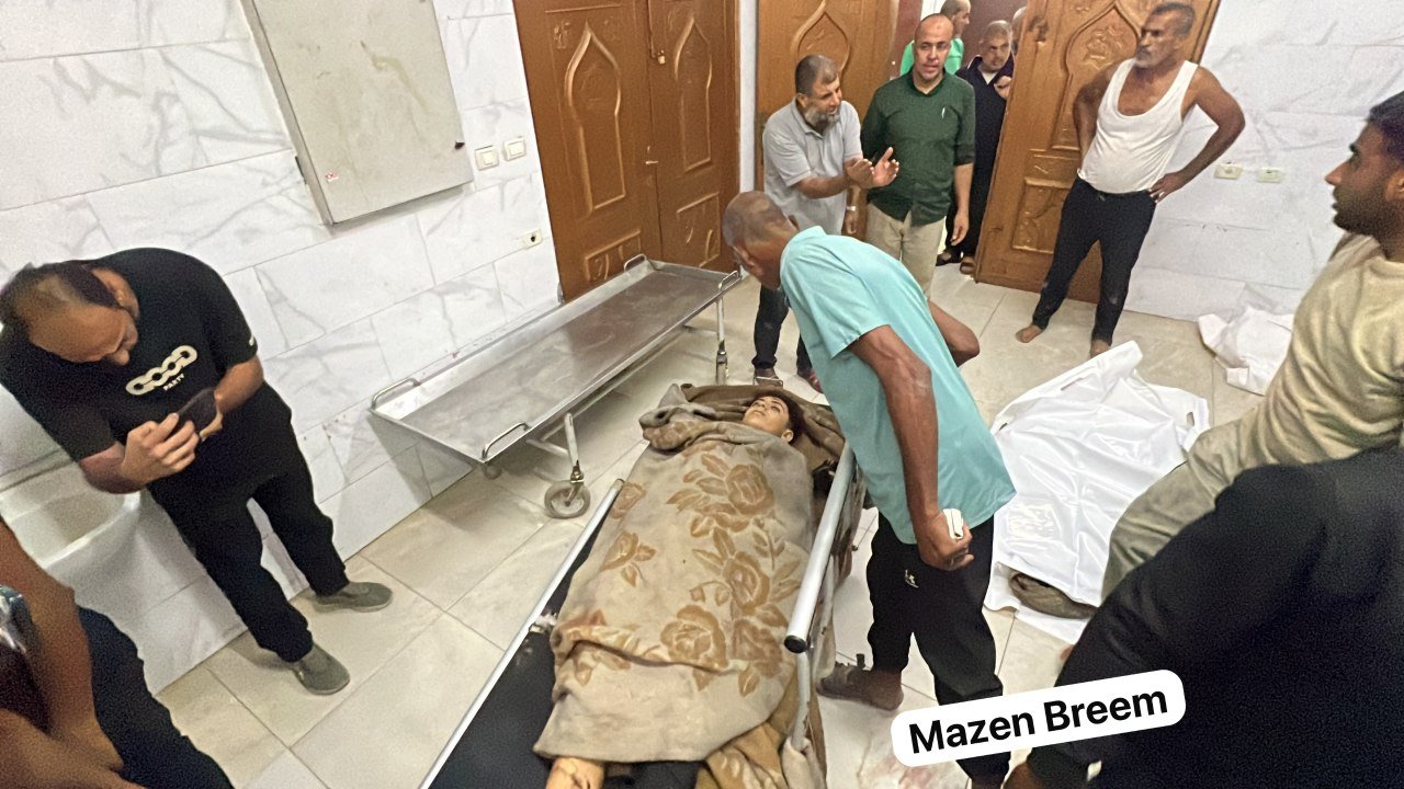 Thumbnail preview image for the video titled: Bodies of minors brought to hospital after they were killed by Israeli drone strike
