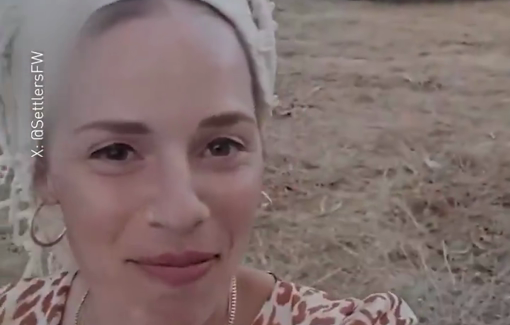 Thumbnail preview image for the video titled: A Nachala Israeli settler calls on viewers to join her in building a settlement on the border with Gaza