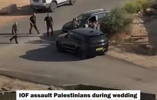 Thumbnail preview image for the video titled: Israeli forces assault Palestinians during the demolition of a wedding hall in Deir Hanna, 48 Palestine