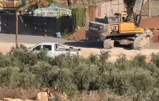 Thumbnail preview image for the video titled: Israeli forces demolished a wedding hall in Deir Hanna town in 48 Palestine
