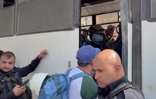 Thumbnail preview image for the video titled: Dozens of american protective presence including representative Brad Lander arrested in Nahhalin