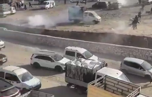Thumbnail preview image for the video titled: Israeli army attacks the livestock market in Hebron firing tear gas grenades
