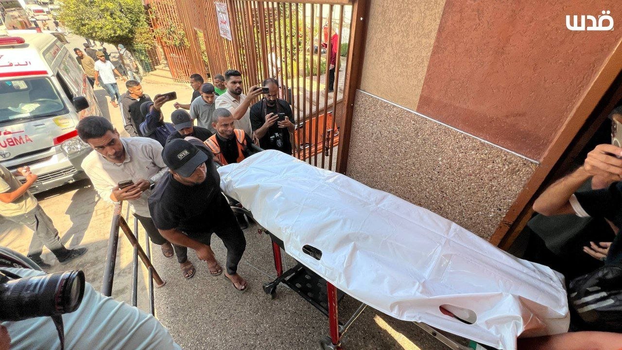 Thumbnail preview image for the video titled: Body of young Palestinian killed on his bike brought to mortuary