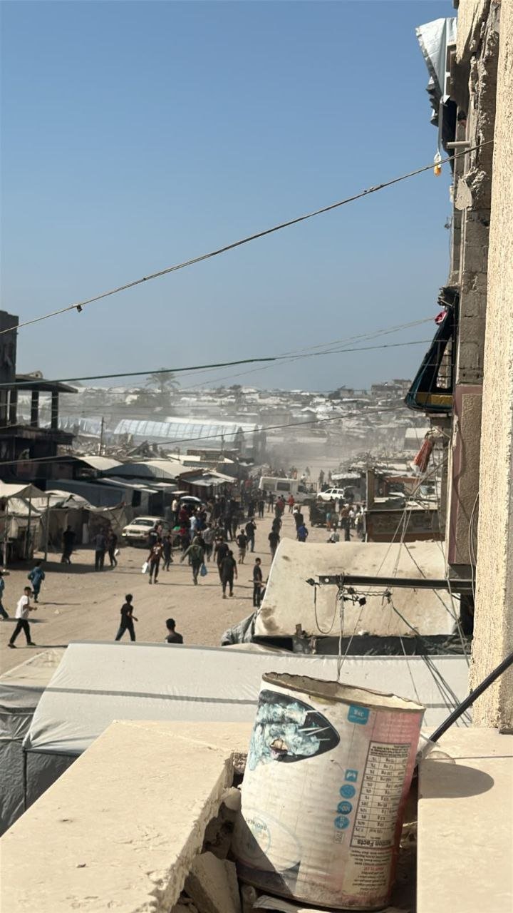 Thumbnail preview image for the video titled: Smoke rises following deadly Israeli drone strike on young Palestinian on his bike