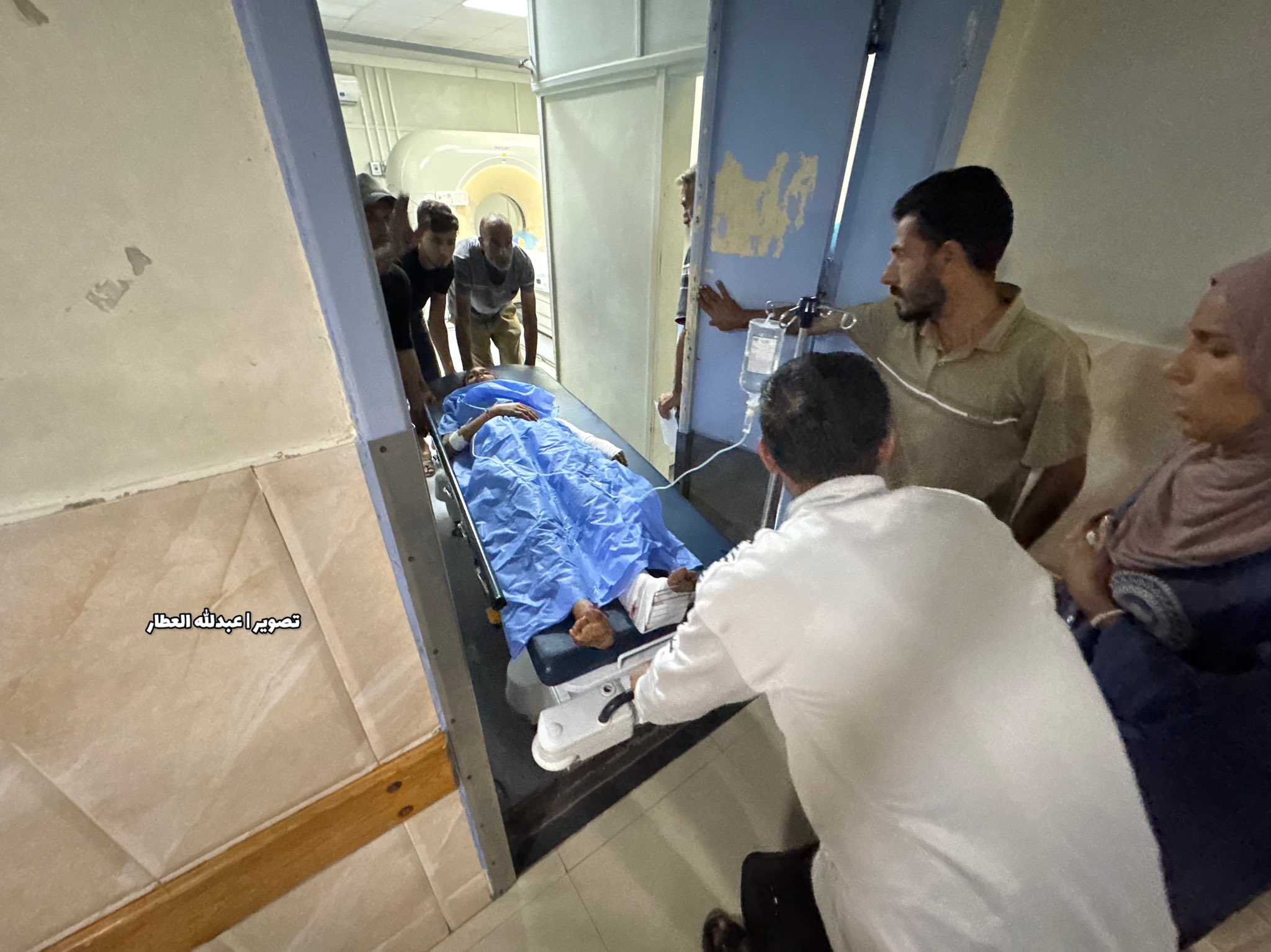 Thumbnail preview image for the video titled: Injuries brought to hospital following Israeli artillery shelling of school in Khan Younis