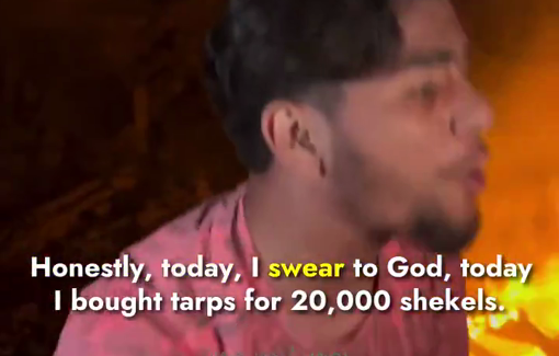 Thumbnail preview image for the video titled: Young man vows to uphold his wedding after Israel bombed and destroyed his house