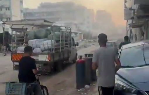 Thumbnail preview image for the video titled: First moments after Israeli drone struck a man on a bicycle in Gaza City