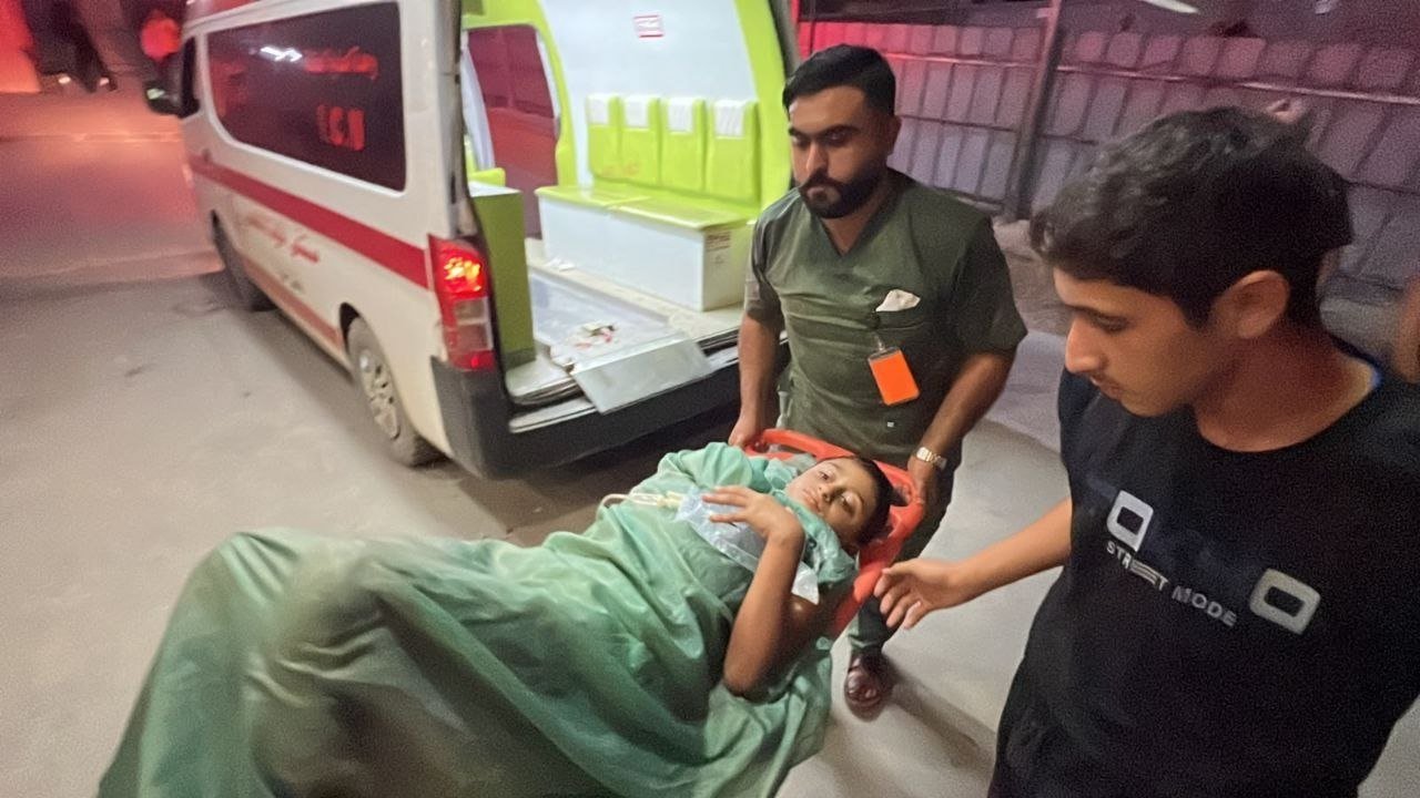 Thumbnail preview image for the video titled: Injuries following Israeli drone strike on Al-Mawasi
